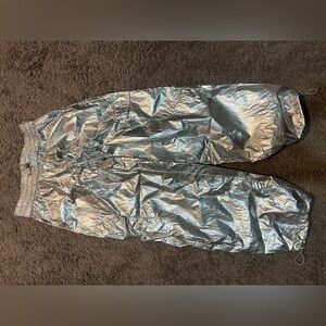Silver Metallic cargo pants